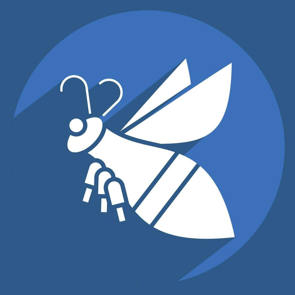 Icon Mountain Bee. related to Apiary symbol. long shadow style. simple design editable. simple illustration vector