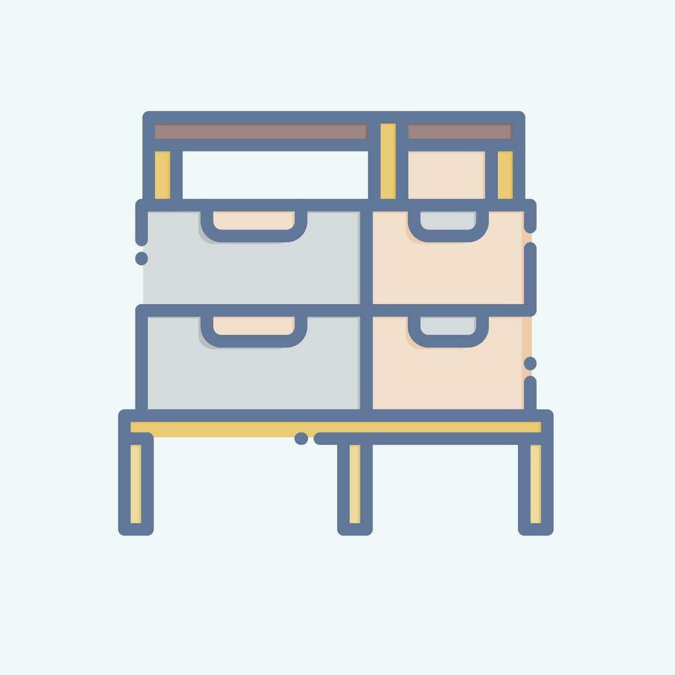 Icon Containers. related to Apiary symbol. doodle style. simple design editable. simple illustration vector