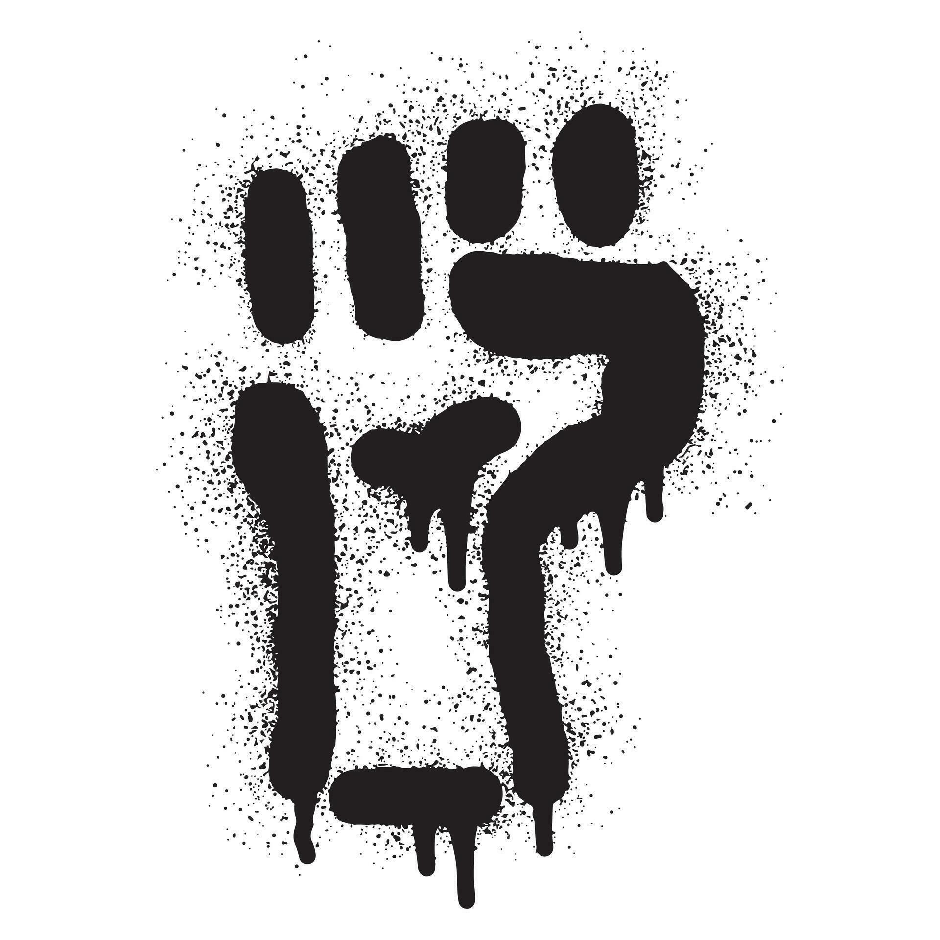 Raised Fist Stencil Graffiti With Black Spray Paint 27263313 Vector Art raised-fist-stencil-graffiti-with-black-spray-paint-27263313-vector-art