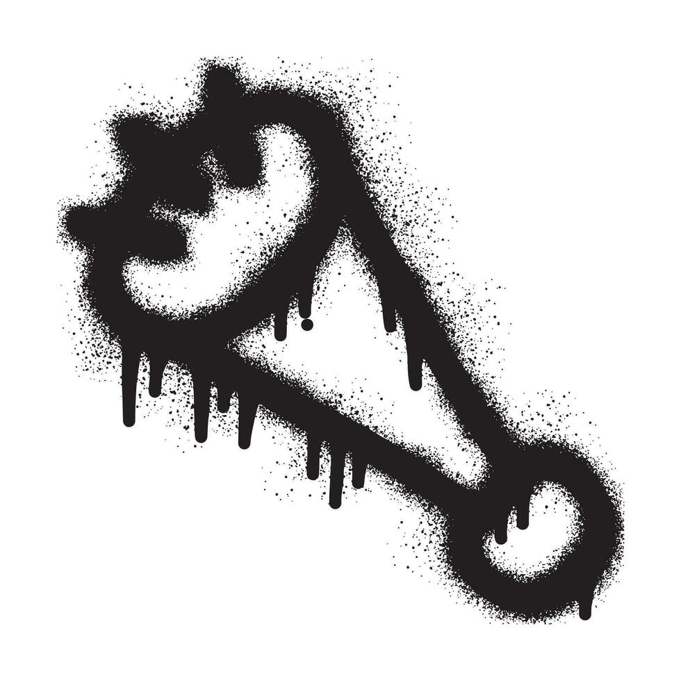 Horn icon graffiti with black spray paint vector