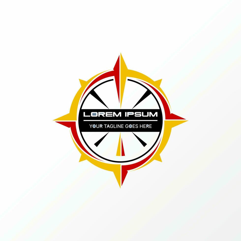 Logo design graphic concept creative abstract premium vector stock unique top compass with emblem cutting. Related to arrow adventure sailor ship