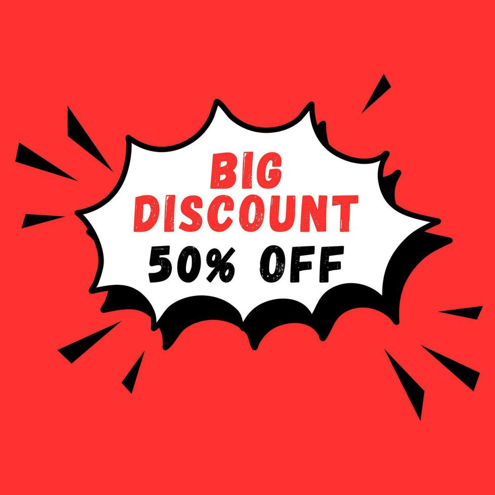 Vector Big sale banner in retro pop art style - banner marketing in comic style,