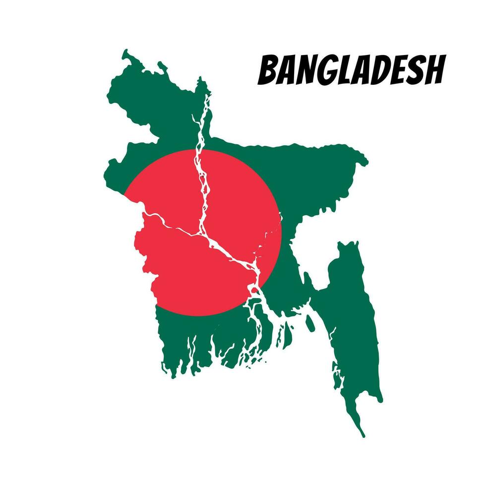 Customizable Bangladesh map with vector clipart and flag