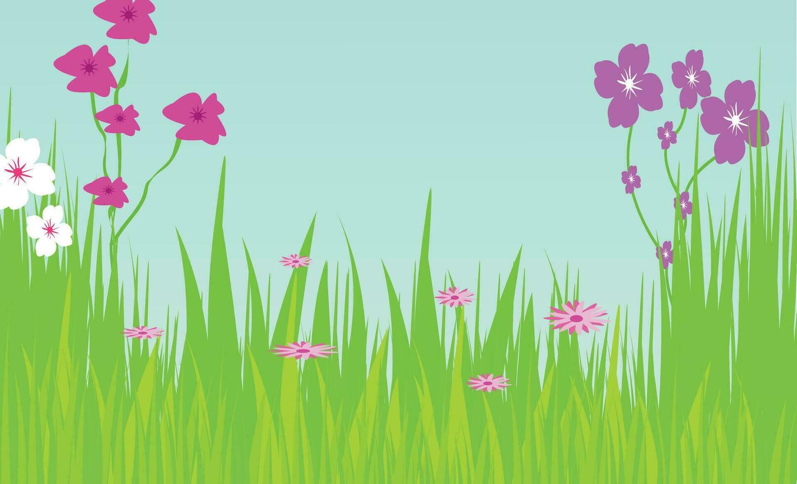 vector paisaje primavera antecedentes con flores