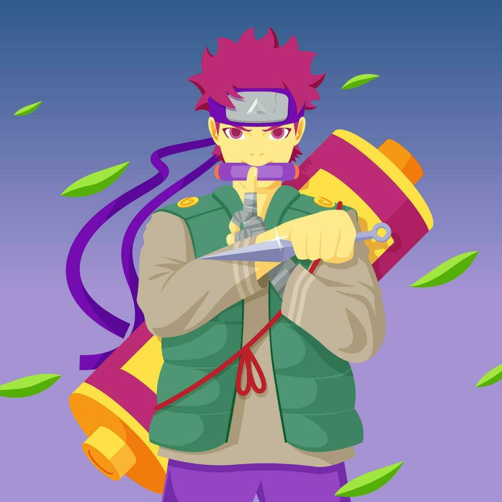 Ninja Illustration Concept vector