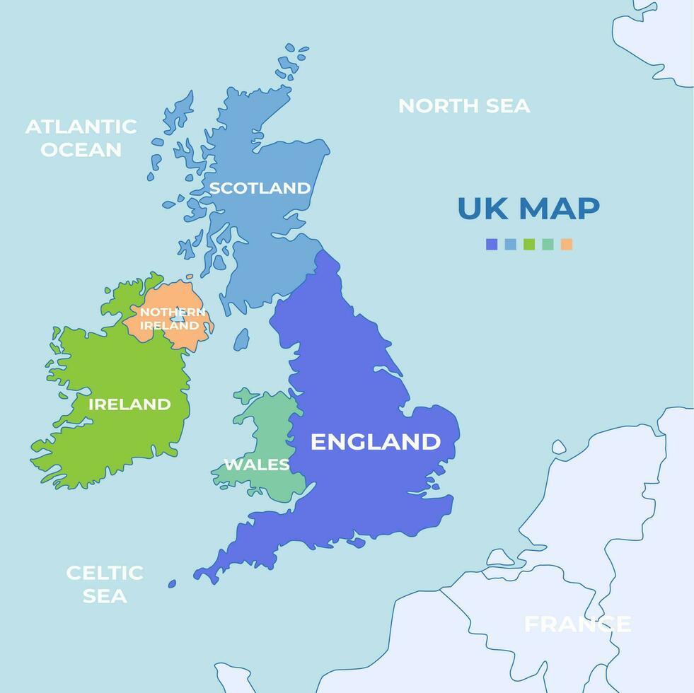 United Kingdom Map Template vector