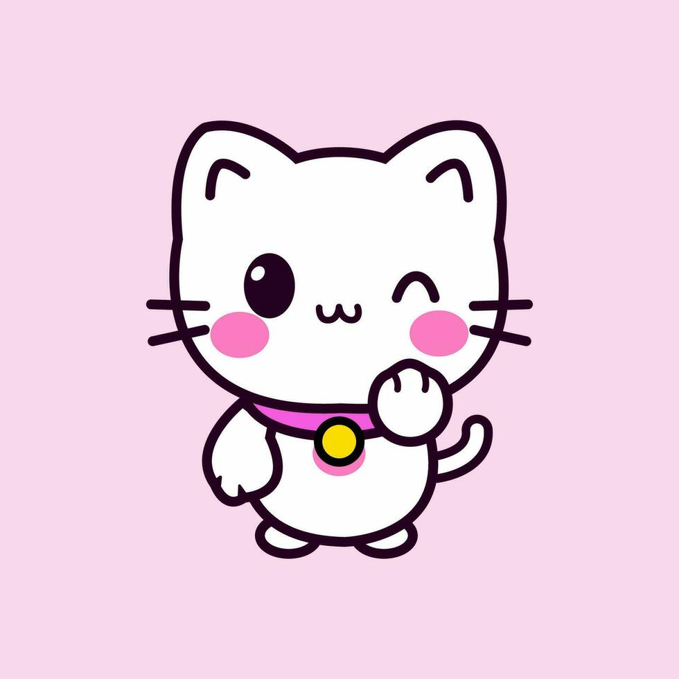 Cute Cartoon Cat Character vector