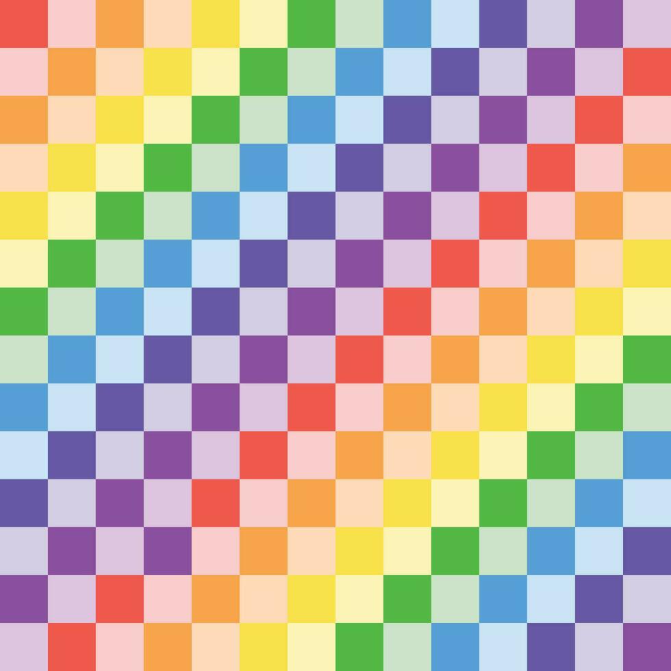 Plaid pattern gingham pastel plaid colorful tartan rainbow colored. vector