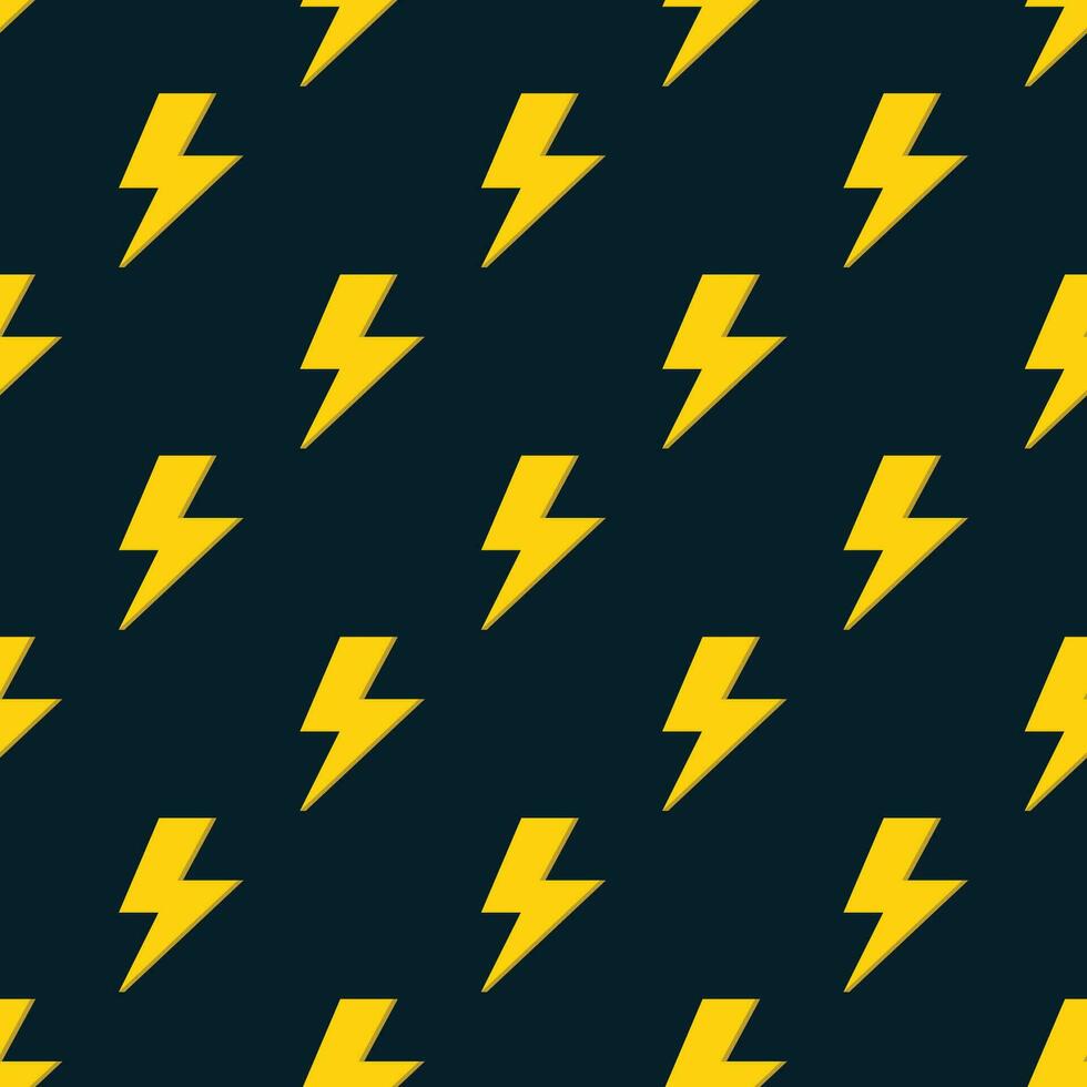 yellow lightning patternrepeating simple graphic lightning or lightning icon flat pattern seamless design on dark blue background vector