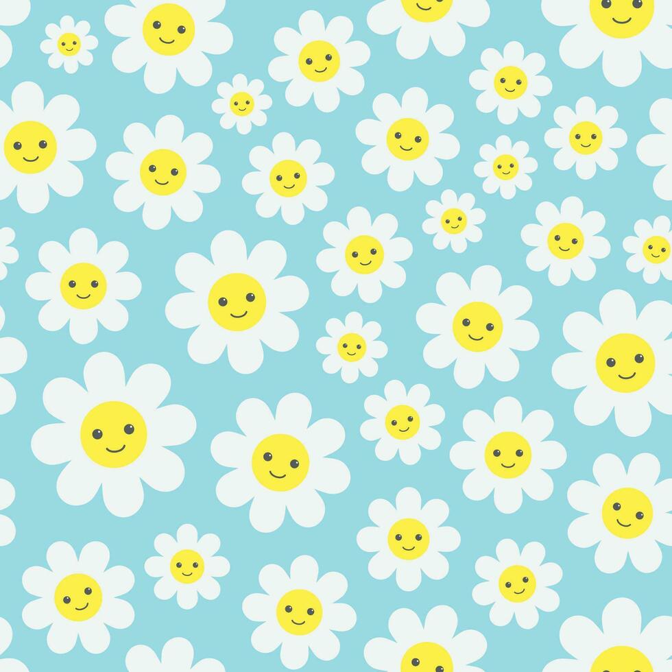 Cute floral cartoon pattern. Design for wallpaper, wrapping paper, background, fabric. vector