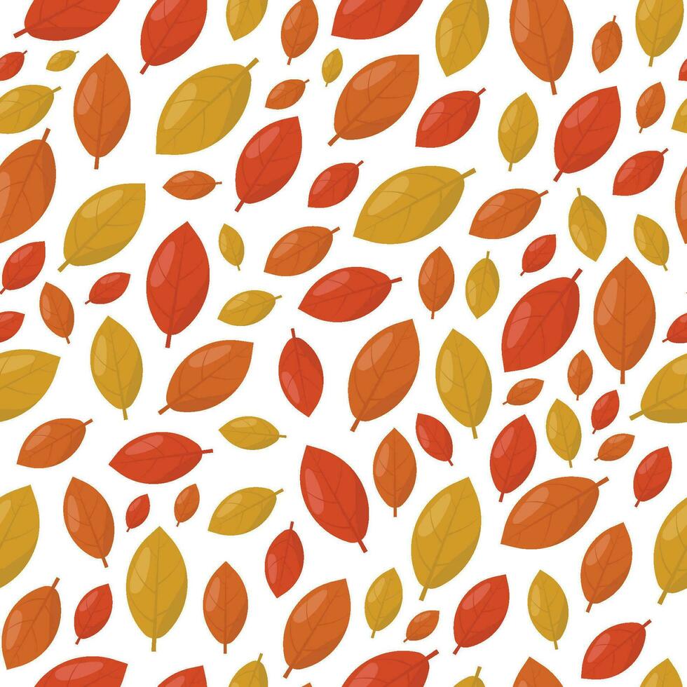 Seamless pattern of falling dry leaves. falling leaves background vector