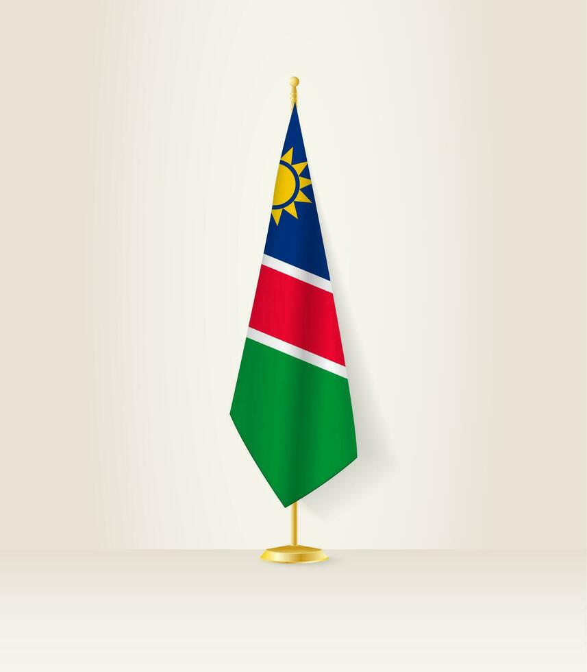 Namibia flag on a flag stand. vector