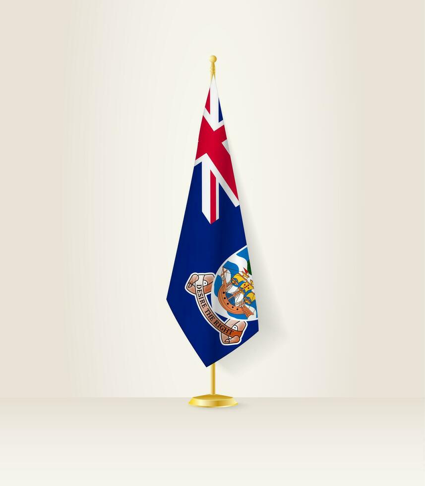 Falkland Islands flag on a flag stand. vector