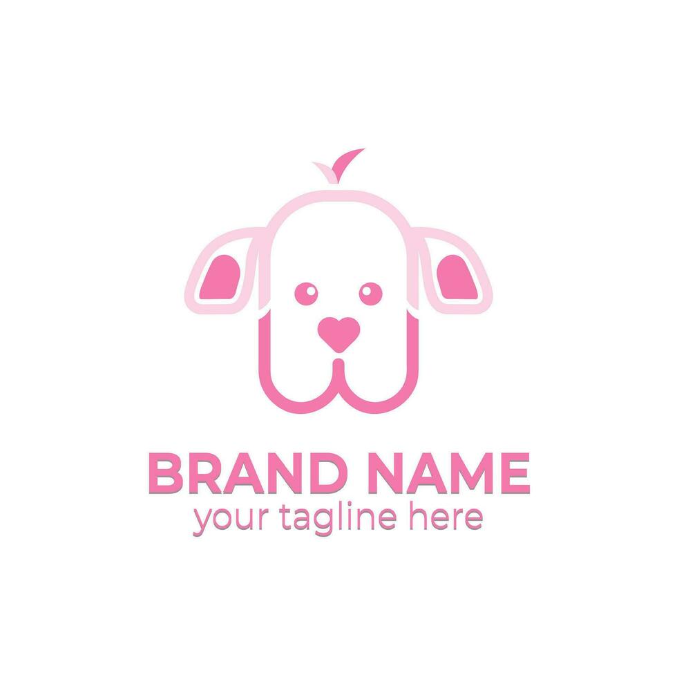 initial w dog logo vector