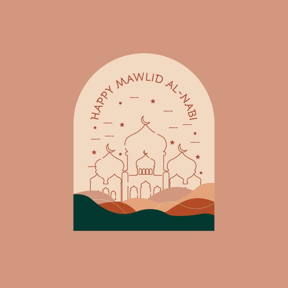 mawlid al-nabi Mahoma diseño modelo vector