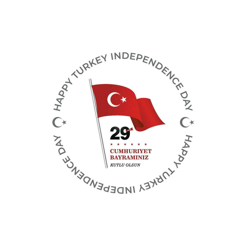 Happy turkey republic day design template vector