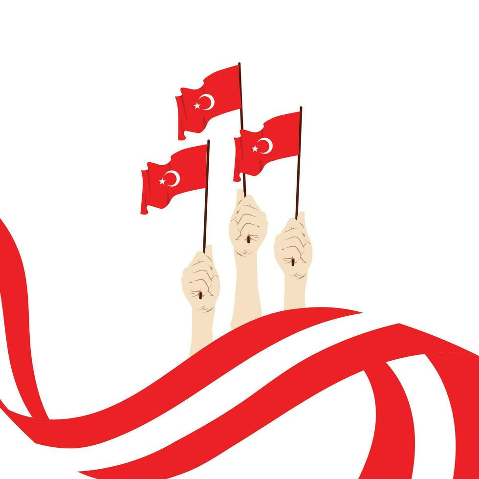 Happy turkey republic day design template vector