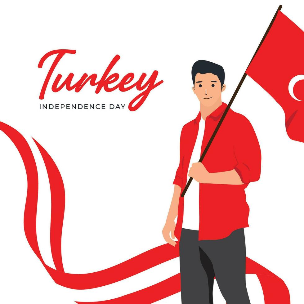 Happy turkey republic day design template vector