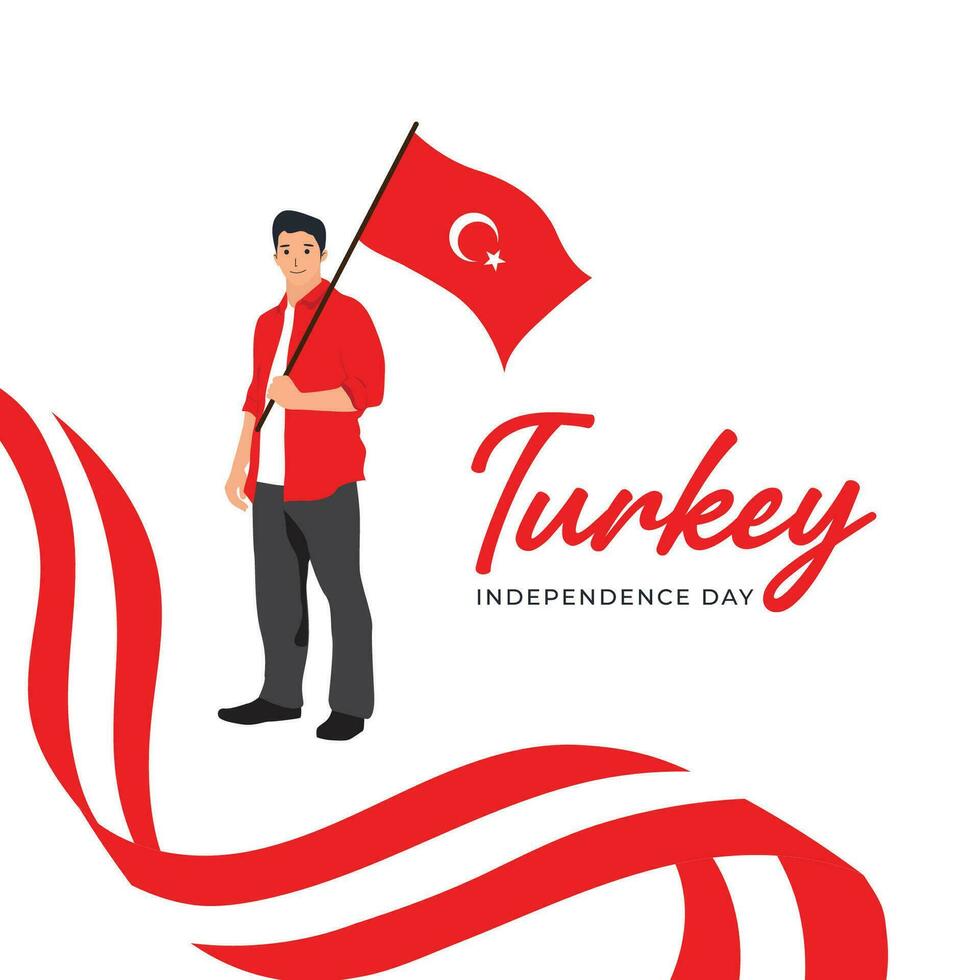 Happy turkey republic day design template vector
