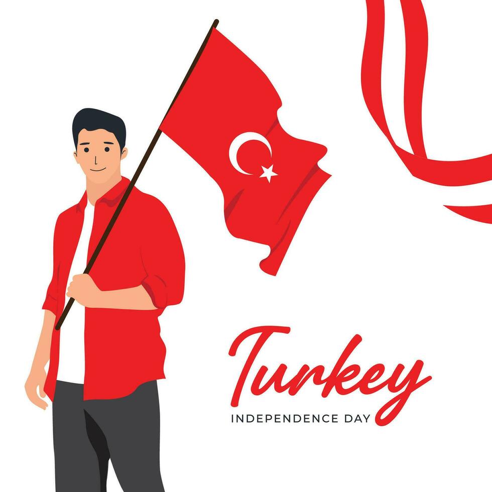 Happy turkey republic day design template vector