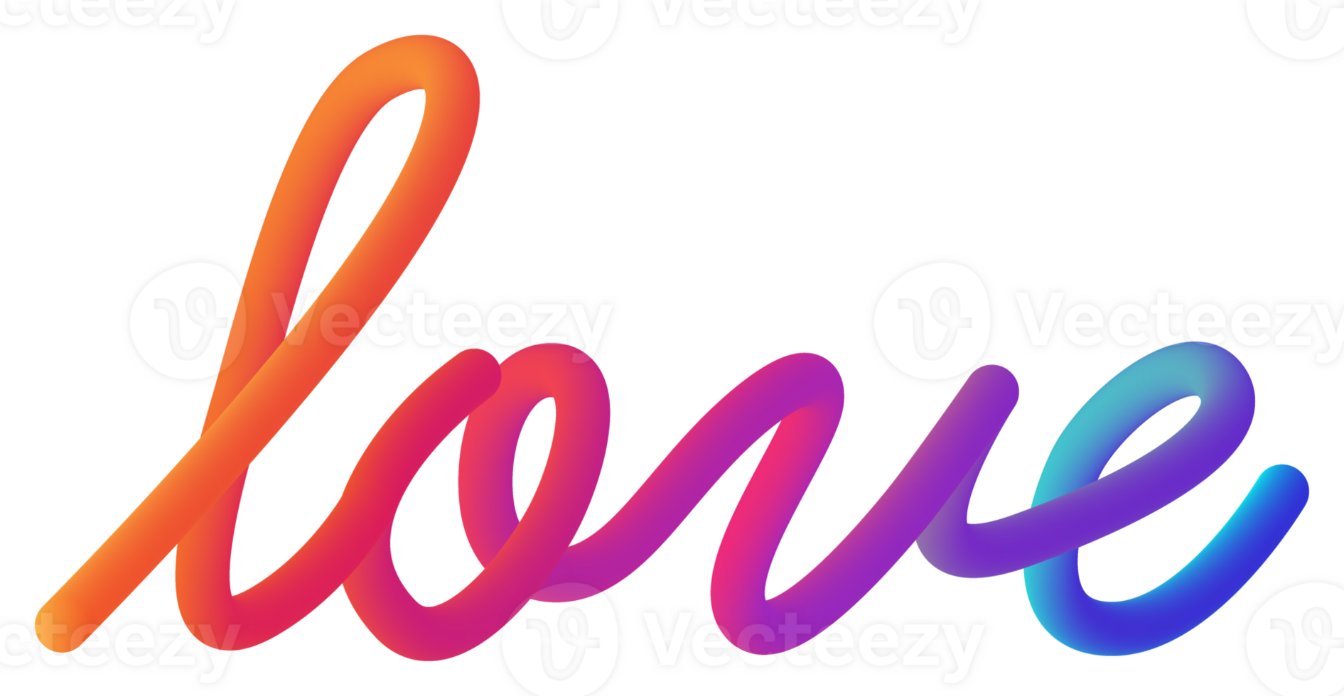 love text effect gradient fluid png