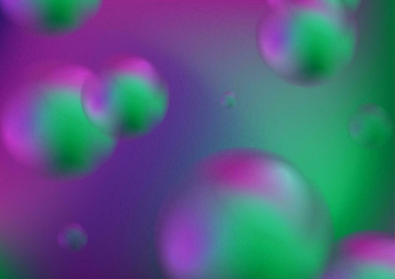 Green violet 3d blurred sphere balls abstract background vector