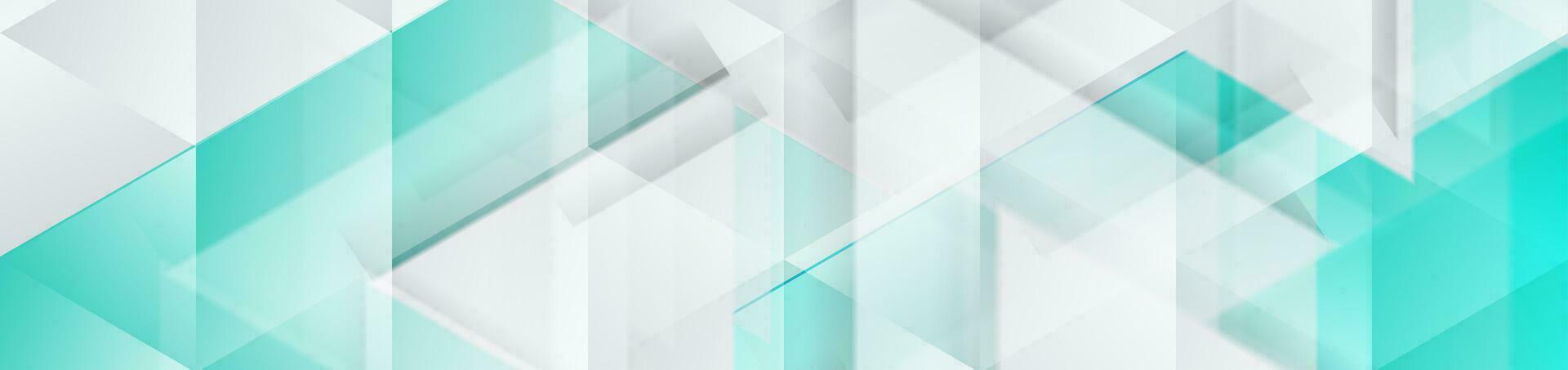 Blue grey technology banner background with glossy triangles vector