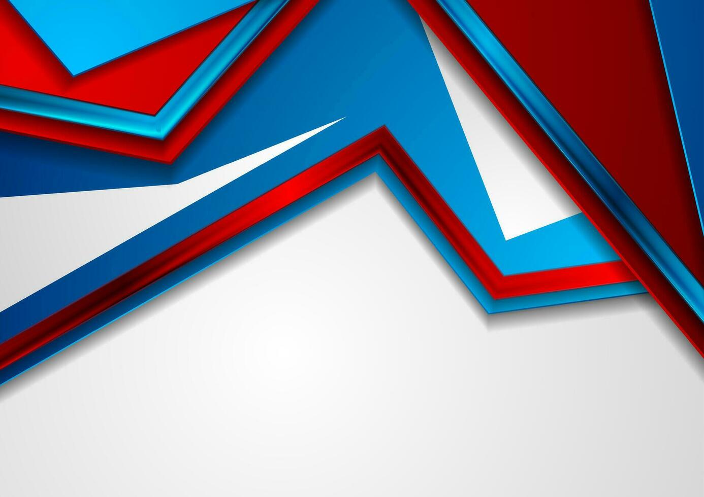 Blue and red glossy stripes abstract corporate background vector