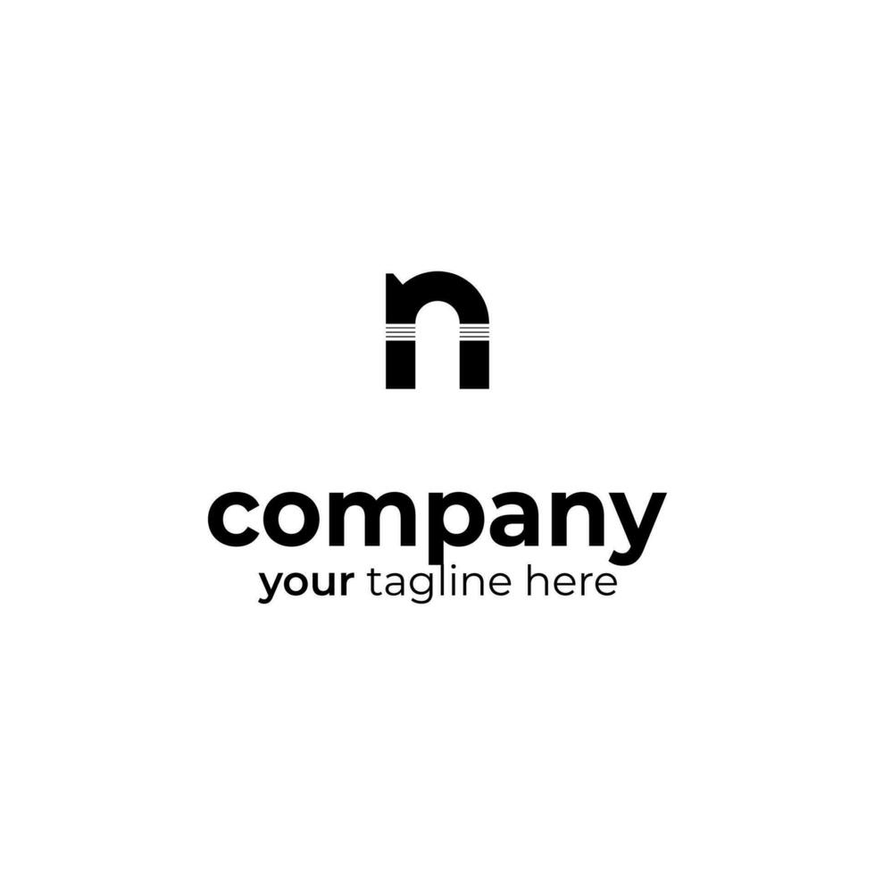 Symbol N letter logo on white background, can be used for art companies, sports, etc vector