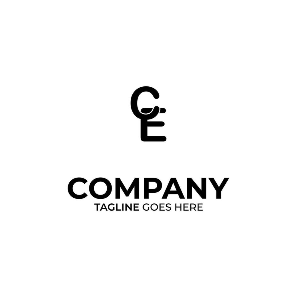 Symbol CE letter logo on white background, can be used for art companies, sports, etc vector