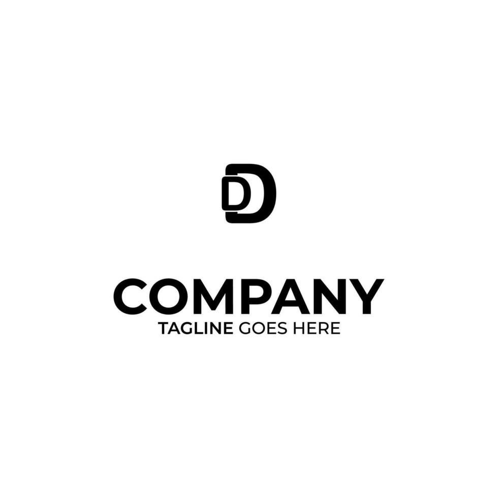 Symbol DD letter logo on white background, can be used for art companies, sports, etc vector