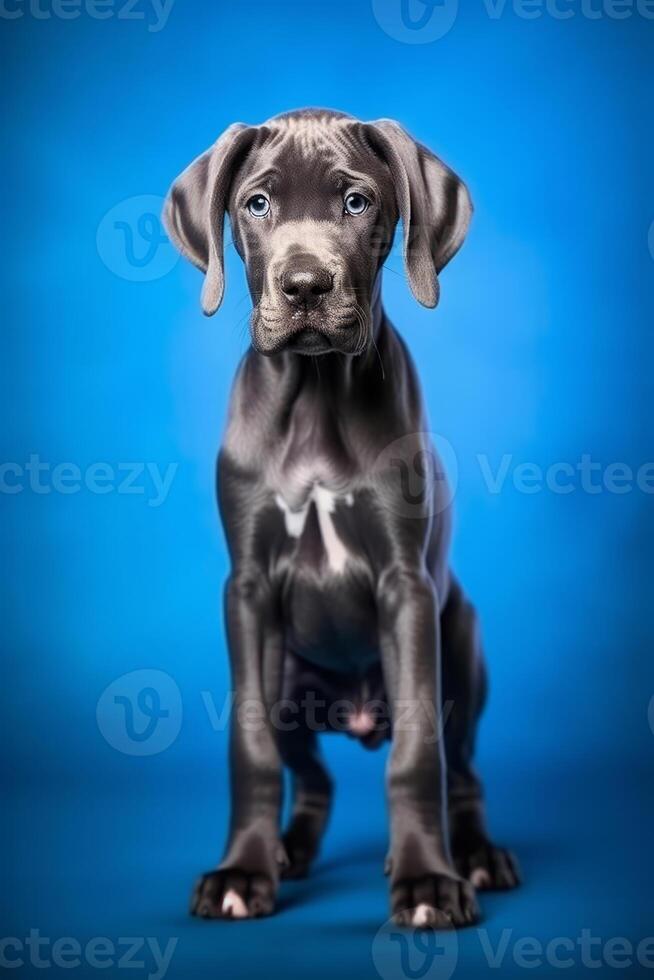 Very cute puppy Great Dane in nature wide life animals. AI Generated. photo