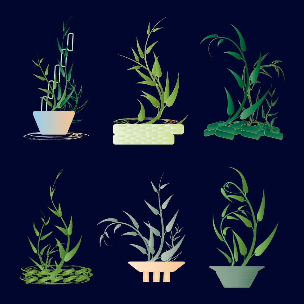 Summer holiday set of plant aesthetic botanical boho abstract background art graphic design vector illustration