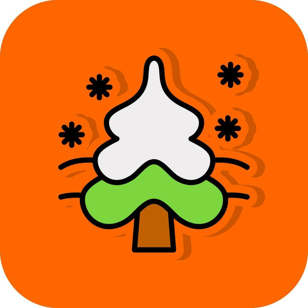 cubierto de nieve árbol vector icono diseño