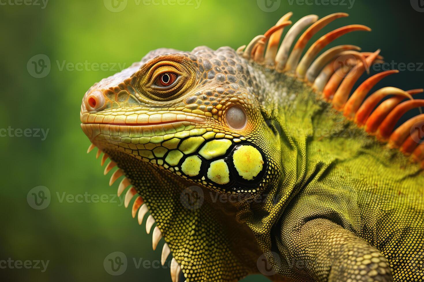 Cute Iguana in nature wide life animals. . photo