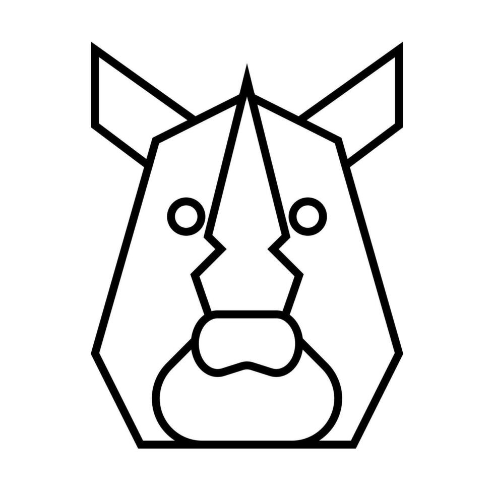 rhino icon, sign, symbol in line style vector