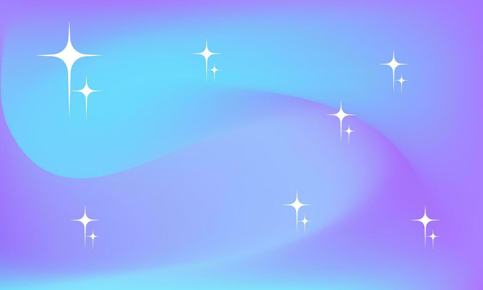 Abstract holographic unicorn gradient background. Dreamy fantsay with sparkles stars. Vector illustration