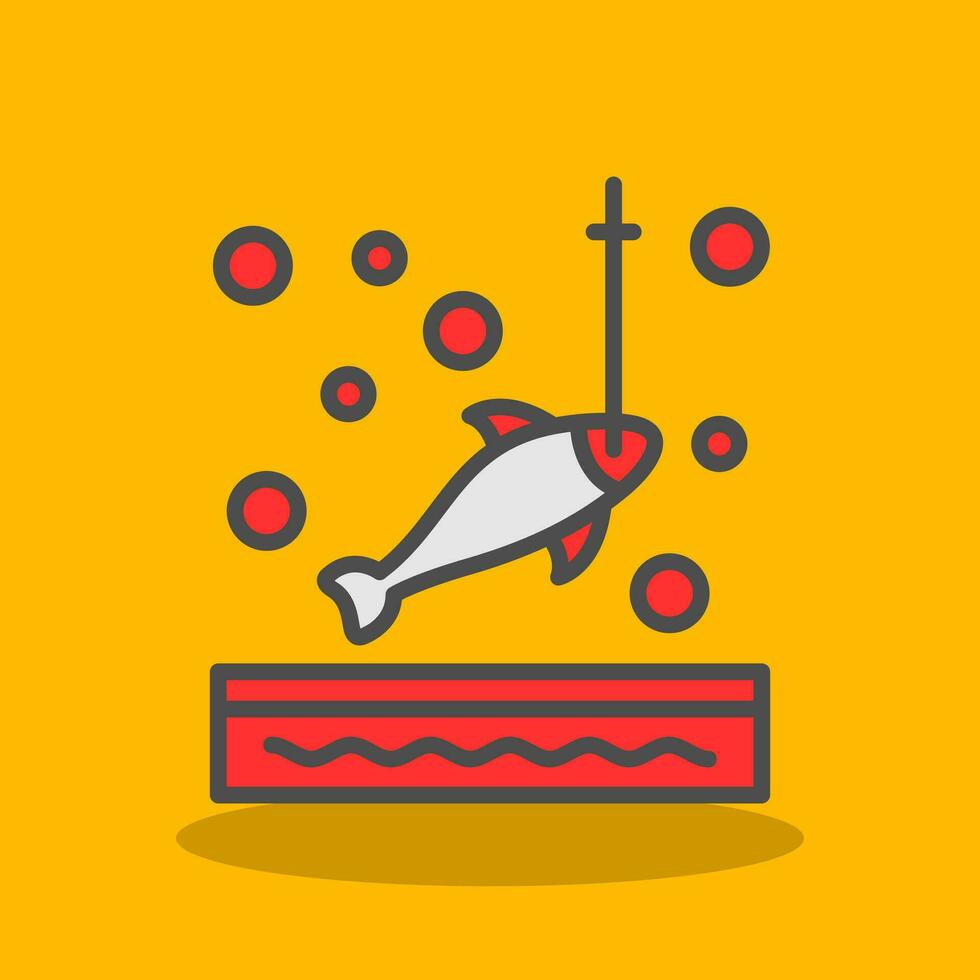 Ice fishing Vector Icon Design