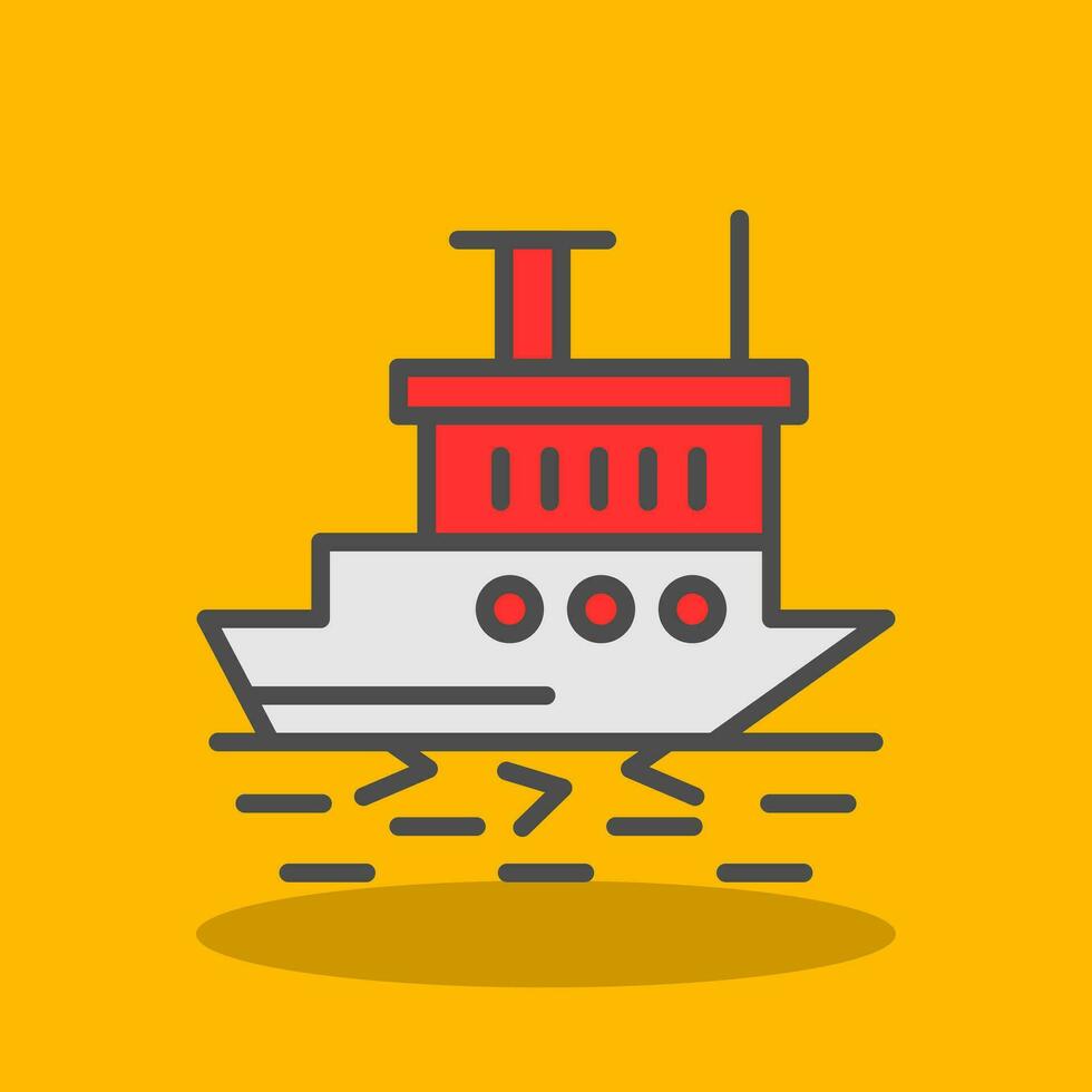 Icebreaker ship in action Vector Icon Design