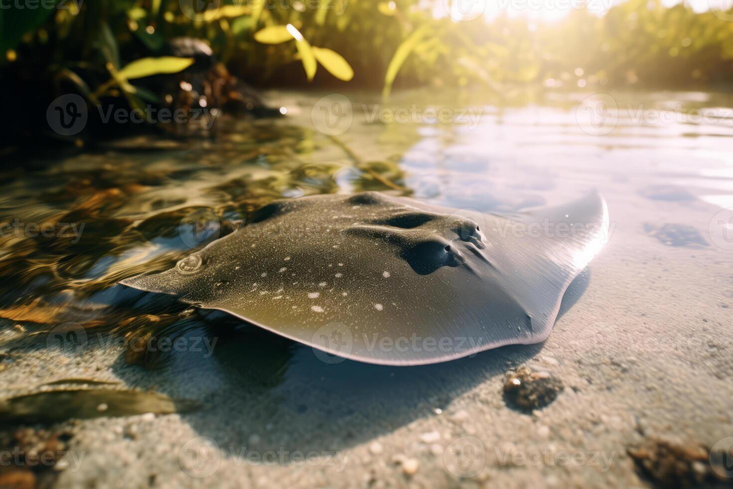 Stingray in nature wide life animals. AI Generated. photo