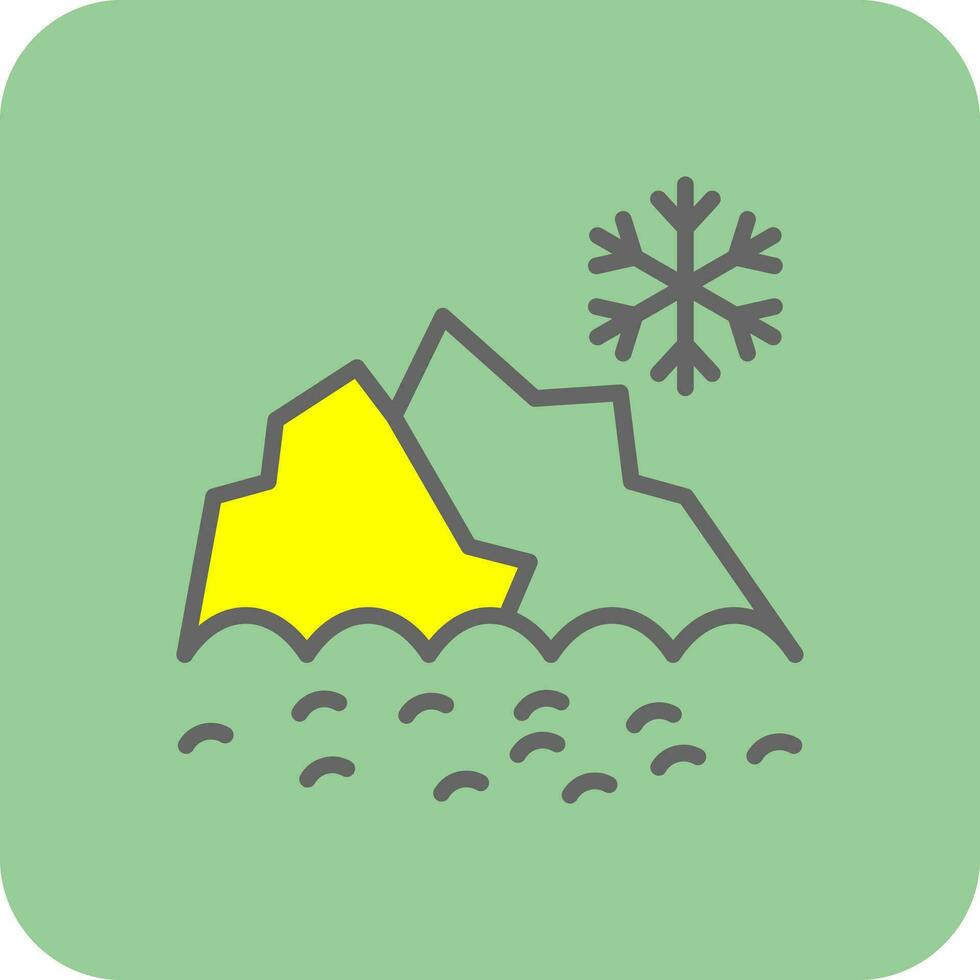 Snowy mountain peak Vector Icon Design