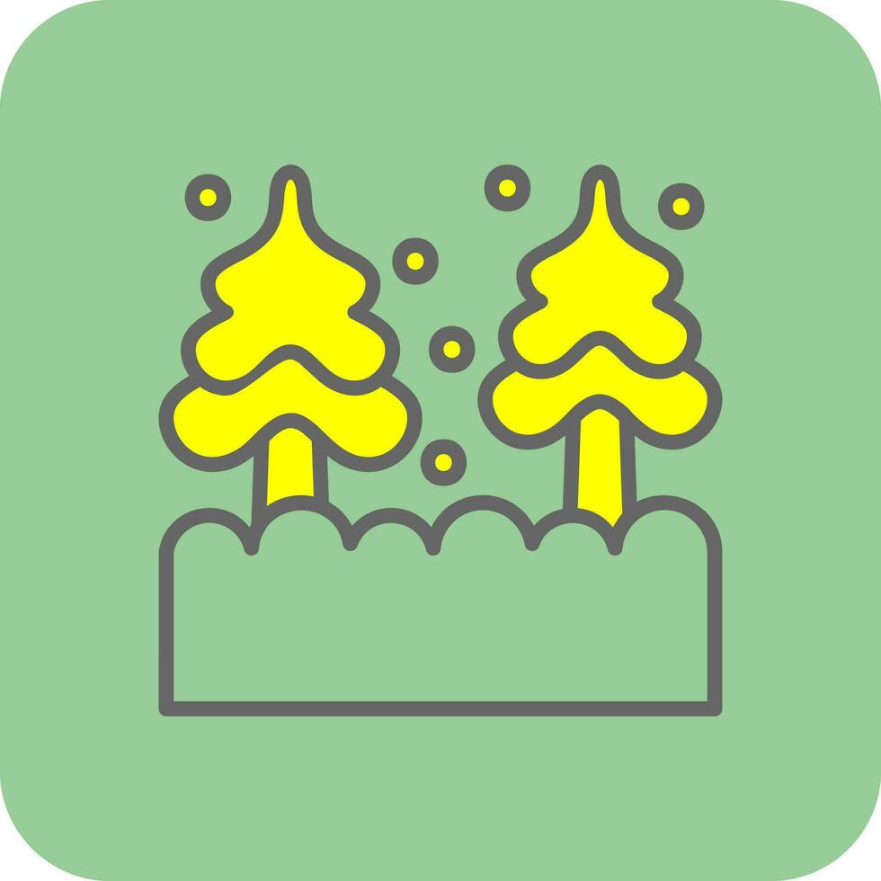 Snowy forest Vector Icon Design