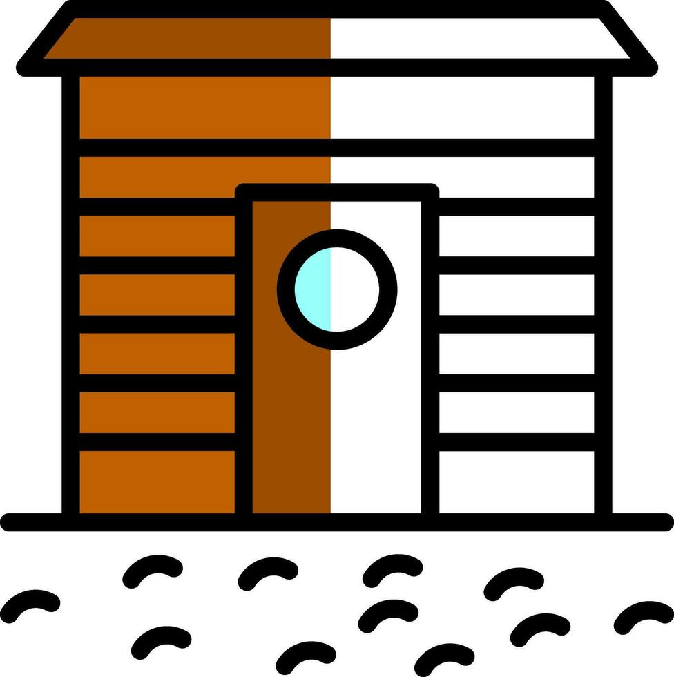 Ice fishing hut Vector Icon Design