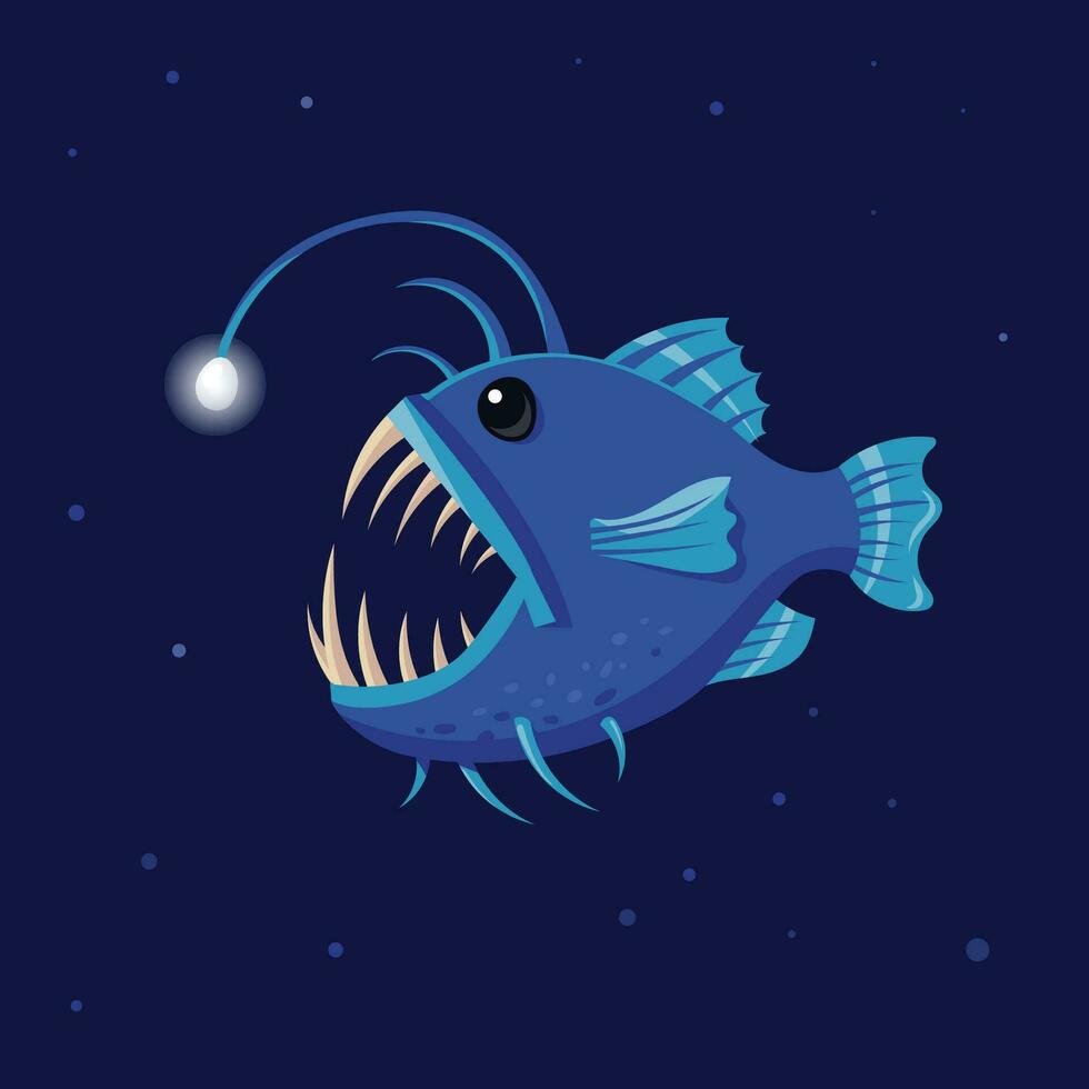 Deep sea angler fish  vector