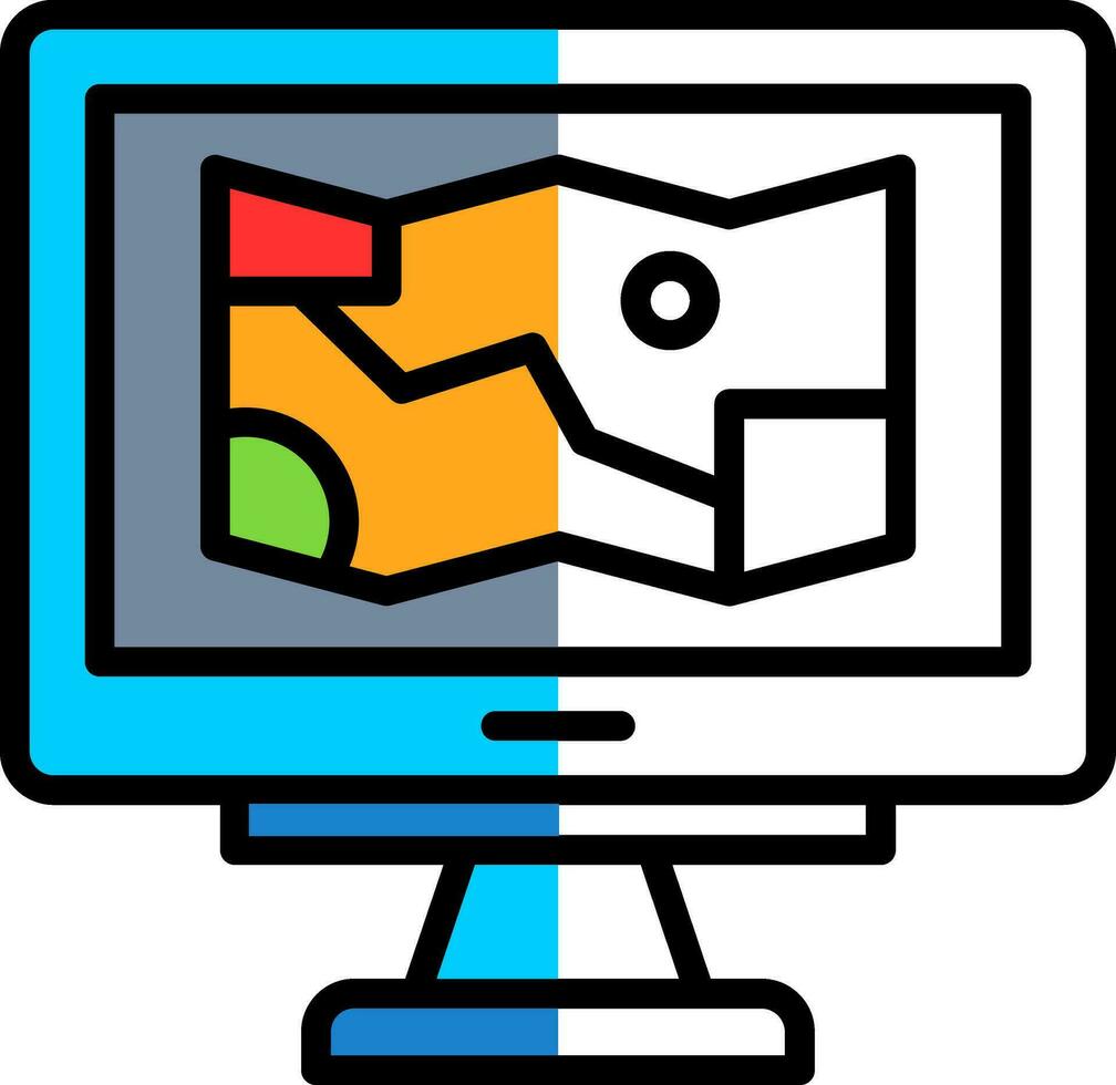 Game Map Vector Icon Design