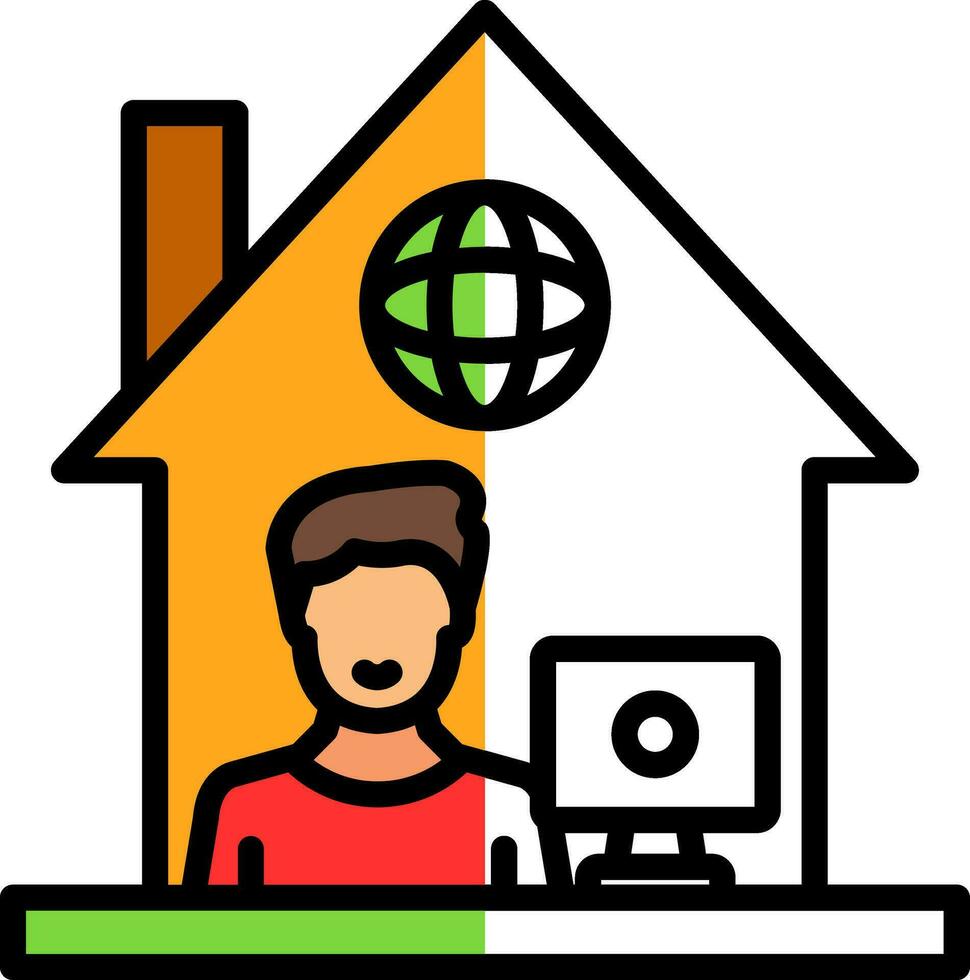 Work From Home Vector Icon Design