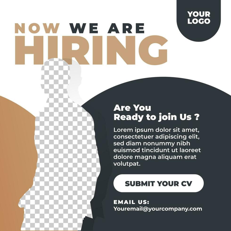 We are hiring design concept for social media post template vector