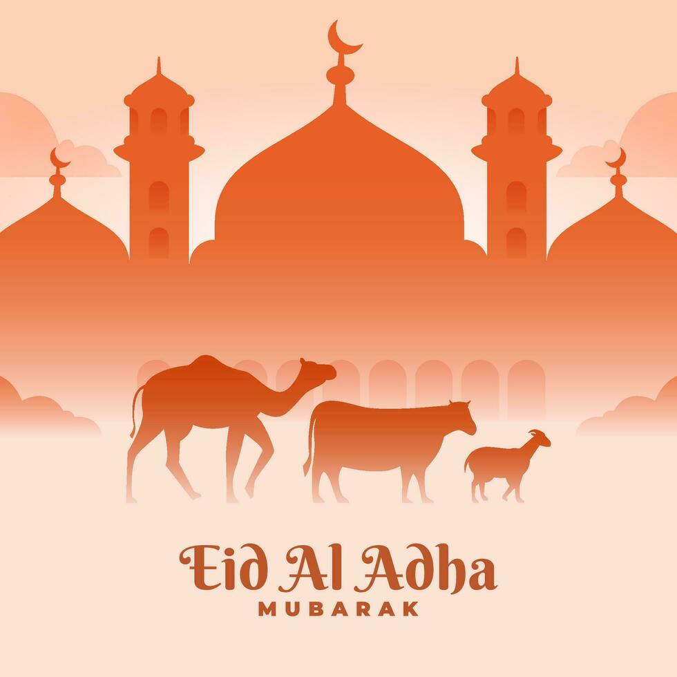 Flat eid al adha mubarak for social media post design template vector