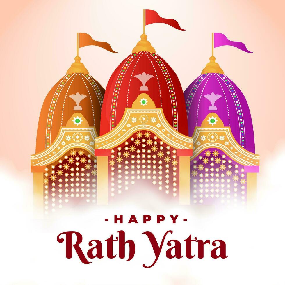 Happy Rath Yatra holiday celebration for social media post vector