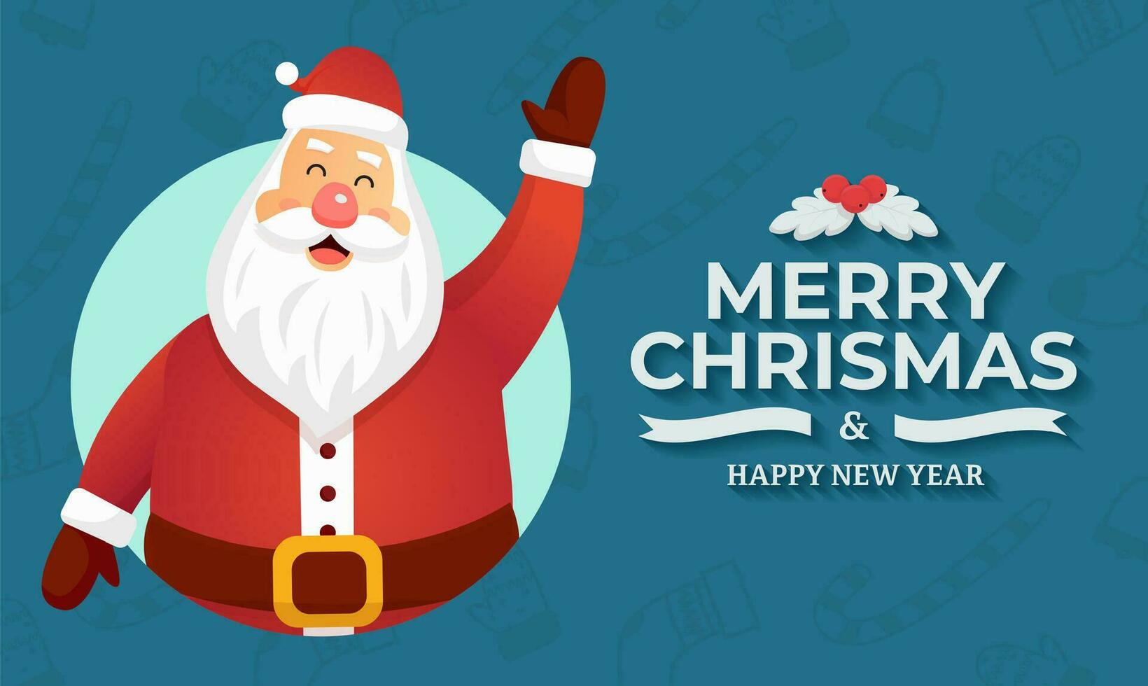 Santa claus banner with Merry Christmas and Happy New Year greetings vector